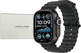 HK23 Ultra 2 Smart Watch - 2.12" HD Display - Bluetooth Calling & NFC Support - IP67 Waterproof - Health & Fitness Tracking - Dual Straps Included, Compatible with Android & iOS (Black)