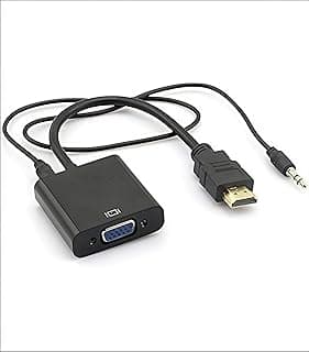 محول فيديو HDMI إلى VGA مع منفذ صوت ستيريو ٣,٥ مم، أسود