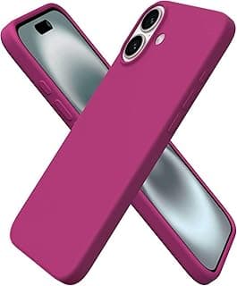 Compatible with iPhone 17 Case Slim Liquid Silicone 3 Layers Full Covered Soft Gel Rubber Phone Case Protective Cover 6.3 Inch (Rose)