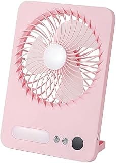 Desk Fan Table Fan, Durable Rechargeable Hand Fan with LED Light and Desktop Stand, 3 Speed Settings, Rechargeable Battery, Versatile for Office and Car, Multiple Colors Available