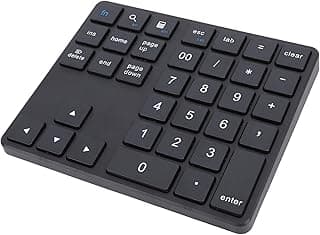 Bluetooth Numeric Keypad, Type-C Rechargeable Wireless Numeric Keypad, 35 Keys External Numeric Keypad Data Input for Desktop PC Laptop