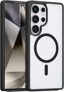 Magnetic Galaxy S26 Ultra Case Compatible with MagSafe, Clear Strong Magnetic Case, Hard PC Shockproof Protective Cover, Slim Cover for Samsung S26 Ultra - Clear (Black)