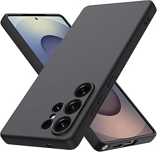 جراب سيليكون ناعم بحماية للكاميرا مع بطانة مايكروفايبر لسامسونج Galaxy S22 Ultra 5G (أسود)