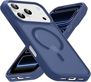 Compatible for iPhone 17 Pro Max Case Magnetic, Compatible with Magsafe, Shockproof Military-Grade Protection, Translucent Matte Anti-Scratch Phone Case (Deep Blue)