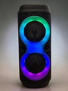 AN-4218 Portable Wireless Bluetooth Speaker RGB Gaming Speaker Support USB, Micro SD, FM Radio, AUX Audio, Built-in Dynamic RGB Light, Height 40cm Black