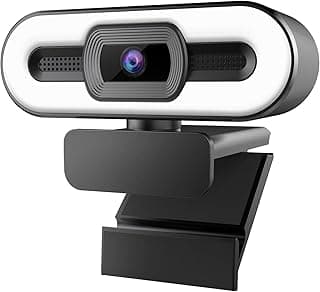 كاميرا ويب Full HD بدقة 1080P - اتصال USB - ميكروفون مدمج - إضاءة ثلاثية مستويات - تثبيت متعدد الاستخدامات