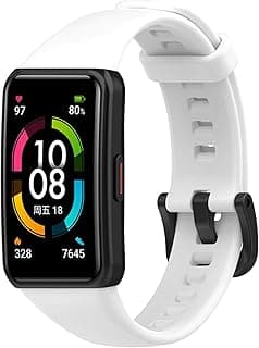 استيك ساعة Yikamosi متوافق مع Honor Band 6/Huawei Band 6، سوار بديل من السيليكون الناعم مع قفل معدني