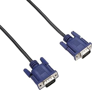 كابل شاشة كمبيوتر VGA 15 سن، ذكر إلى ذكر، 1.3 متر، أسود في أزرق