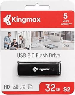 كينج ماكس ذاكرة فلاش USB 2.0 32GB S2، عصا ذاكرة محمولة، نقل بيانات عالي السرعة، تصميم صغير ومتين، مثالي للمستندات والموسيقى والصور والفيديوهات، ضمان 5 سنوات