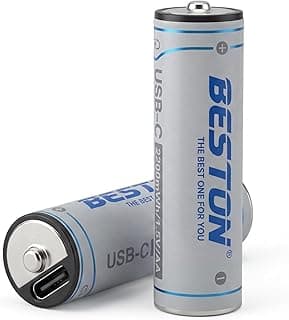 بطاريات BESTON AA قابلة لإعادة الشحن عبر USB-C بقدرة 2200mWh 1.5 فولت