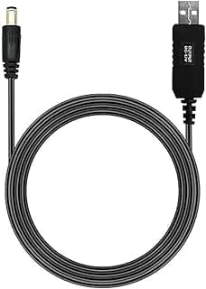 كيبل طاقة USB بتيار مستمر 5 فولت الى 12 مزود مع مقبس تيار 5.5 × 2.1 ملم لمروحة اضاءة LED ومكبرات الصوت 1 متر هاتف ذكي روتر مكبر صوت