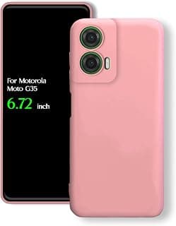 غطاء خلفي سيليكون لموتورولا Moto G35، حماية للكاميرا من الصدمات، مادة TPU متوافقة مع موتورولا Moto G35 (6.72 بوصة) (وردي)