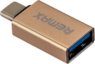 محول معدني RA-OTG1 من USB إلى Type C متاح وعملي لمختلف الهواتف الذكية - ذهبي