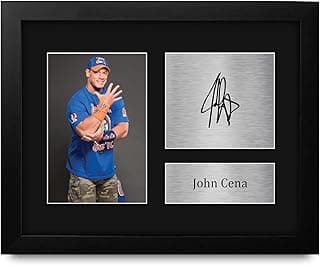 John Cena Gifts USL Framed Printed Signed Autograph Picture for WWE & WWF Memorabilia Fans - US Letter Size