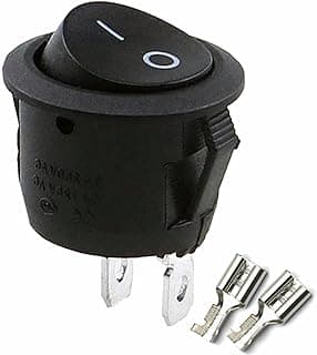 Rocker Switch Rocker Switch 2-Pin Round Red Black White On/Off 6A/250V Plastic Push Button Switch Car | Black