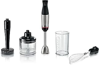 ErgoMaster 6 Series MSM6M623 Hand Blender with Stainless Steel Blades, Wear-free Ceramic Fitting, Air Cooled, Chopper, Masher, Whisk, 1000W, Stainless Steel