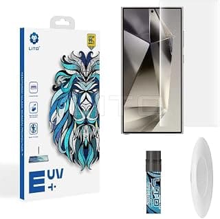 واقي شاشة زجاجي من Nopatia لهاتف سامسونج Galaxy S21 Ultra مقاس 6.8 بوصة، لاصق UV، زجاج مقوى كامل اللصق مع مجموعة تركيب، مقاوم للخدش