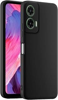 جراب سيليكون ملون لهاتف موتورولا Moto G35 5G (6.72 بوصة) - أسود