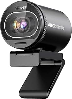 اي ميت كاميرا ويب S600 4K للبث - مستشعر سوني 1/2.5 انش، تركيز تلقائي PDAF، 1080P@60FPS، 2 ميكروفون لتقليل الضوضاء، غطاء خصوصية مدمج، مجال رؤية 40-73 درجة، كاميرا بث للتجارة الحية/الالعاب/الجمال
