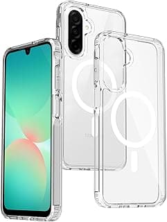 Transparent Magnetic Case for Samsung Galaxy A17 4G/5G [Compatible with MagSafe] Shockproof Bumper Mobile Phone Case, Anti-Scratch Transparent Back Protective Case Non-Yellowing Case (Transparent)