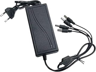 Plug Power Supply 12V for Router, toys, Security system Security Camera and other product Power Supply (Black, 12V/5A)