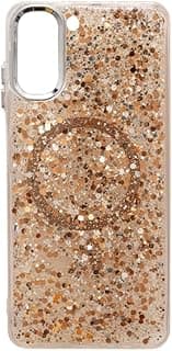 Back Cover Compatible With Xiaomi Redmi A5 (4G), (Not Compatible With MagSafe, Non-Magnetic) Decorative Ring, Girly Sparkling Glitter Hard cover with (Soft transparent Edges) Case - Rose Gold