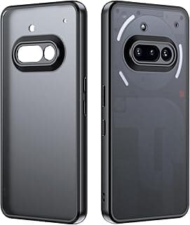 جراب لهاتف Nothing Phone 3a، ظهر مطفي شفاف، جراب موبايل مضاد للصدمات، أسود مطفي