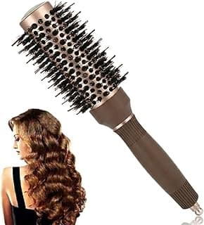 Professional Ceramic Hair Round Brush, High Quality Anion Antistatic Salon Round Hair Styling Brush, Hairdressing Tools for Hair Blow-Drying, Styling, Curling -BROWM MIX GOLD color (SIZE -25MM)