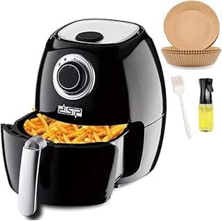DSP Air Fryer, 2.6L, 1350W Power, Healthy Oil-Free Cooking, Dual Protection Circuit, Dishwasher-Safe, Stainless Steel Heating Element, Cool-Touch Handle, With 3 PCS Set Gift, KB2020