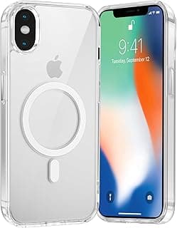 جراب مغناطيسي Coiwxmoi لهاتف ابل iPhone X/iPhone XS مقاس 5.8 بوصة، متوافق مع شحن MagSafe اللاسلكي، جراب سيليكون شفاف فائق النحافة ومضاد للصدمات والخدش (شفاف)
