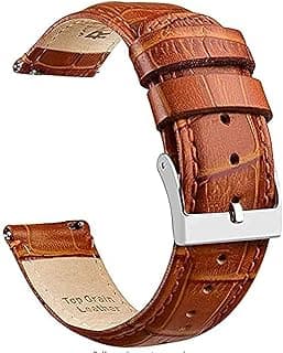Textured Leather 22mm Strap Compatible with Galaxy Watch 3 45mm/Galaxy 46mm/Gear S3 Frontier,Classic/Amazfit Pace/Huawei GT2 46mm/Honor Magic Watch 2(46mm)& Watches with 22mm Lugs-Tan
