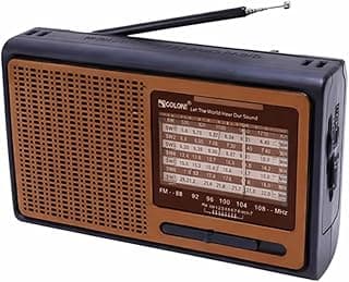 جولون راديو RX-3060 احترافي 9 نطاقات: حساسية عالية FM/AM/SW (بني)