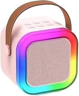 KM Technology Bluetooth Speaker BDT_AN-12 with RGB Light Support Hands-free Call, USB Drive, TF Card, AUX, FM Radio, WithOut Microphone - Pink