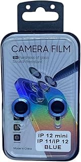 Lens Camera Protection Without Asteris Compatible With Iphone 11, Iphone 12, Iphone 12 mini Camera Protector Tempered Glass HD Full Coverage Anti-Scratch Easy Installation By Amara Store (Blue)