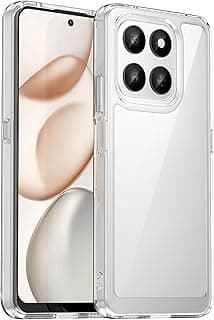 جراب لهاتف هونر 400 سمارت / هونر X7d (4G/5G) - جراب سيليكون شفاف، مضاد للاصفرار، مقاوم للصدمات والخدش مع ظهر صلب