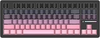 ATTACK SHARK M87 PRO Wireless Mechanical Gaming Keyboard,Hot Swappable Gasket RGB Custom Keyboard,Linear Switch&Side Printed PBT Keycaps,BT5.0/2.4Ghz/Type-C,5000mAh Battery for Win Mac(BlackBerry)