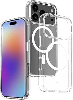 Zubitech iPhone 17 Pro Clear Magnetic Cover | Mag Safe Compatible | Hybrid Protective Crystal Clear Hard Back Case | Shockproof Silicone Frame | Slim Transparent Case for Apple iPhone 17 Pro