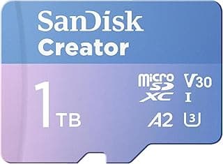1TB Creator microS Card UHS-I with AdapterUp to 190MB/s read speeds Up to 130MB/s Write Speed - SDSQXAV-1T00-IN6MS
