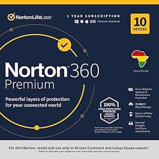 نورتون لايف لوك 360 بريميوم 75 جيجابايت | مستخدم واحد | 10 أجهزة | سنة واحدة [كود رقمي]