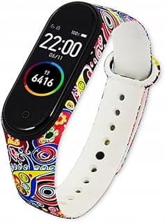 سوار ساعة رياضي سيليكون متوافق مع شاومي Mi Band 3 & 4، نمط ملون، قابل للتعديل، مسامي، 24 سم