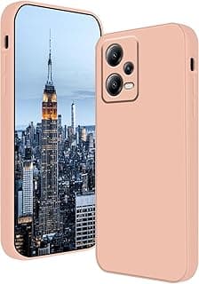 (Redmi Note 12 Pro Plus 5G) Shockproof Liquid Silicone Back Case Cover with Fur Lined Interior and Full Camera Cover Compatible with Xiaomi Redmi Note 12 Pro Plus 5G (Pink)