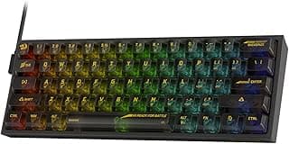 ريدراجون كيبورد العاب K617 SE سلكي 60 باضاءة RGB و61 مفتاحا ميكانيكي صغير شفاف بالكامل مع لوحة شفافة مفتاح خطي مخصص يدعم برنامج التشغيل الاحترافي-البرامج