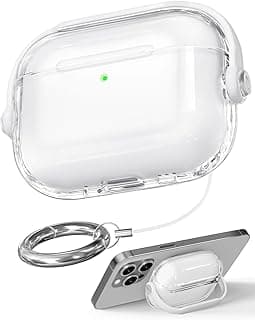 Dl3 Mobilak Case for Airpods Pro 2 Protective Case [With Closure Lid] [Front LED Visible] [With Wrist Strap] Skin Case Compatible with 2022 Airpods Pro 2nd Generation (Clear White)