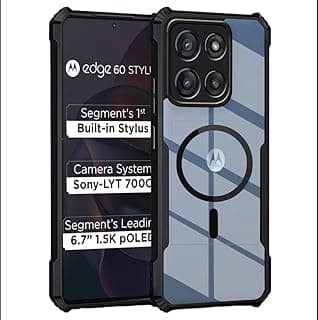 moto g56 Case Clear Magnetic Shockproof Anti-Scratch Support Magsafe Wireless Charging Not Yellowing with Camera Protection Flexible Frame for Motorola G56 / motorola g56 cover (Black)