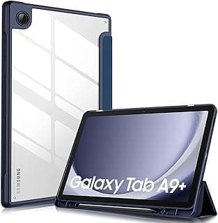 جراب لجهاز سامسونج Tab A9 Plus مقاس 11 بوصة، جراب قلاب لجهاز سامسونج Galaxy Tab A9 Plus / Tab A9+ مع ظهر شفاف [يدعم خاصية النوم/الاستيقاظ التلقائي] (كحلي)