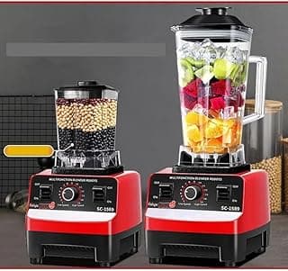 White Life 6500W Electric Food Processor Blender with Grinder and Jug Capacity 2L Unbreakable 7 Speeds 6 Blades Steel Sharp Gear Blender Metal
