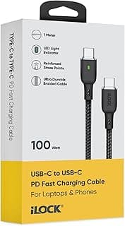 USB-C to USB-C 100W PD Fast Charging Cable | Braided | LED Indicator | Robust Stainless Steel Connector