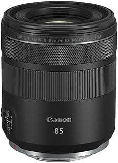عدسة Canon RF 85mm F2 Macro IS STM، عدسة تيليفوتو متوسطة مدمجة أسود (4234C002)
