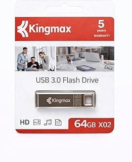 كينج ماكس ذاكرة فلاش USB 2.0 سعة 64GB X02، ذاكرة محمولة لنقل البيانات بسرعة عالية، تصميم صغير ومتين، مثالي للوثائق والموسيقى والصور والفيديوهات، ضمان 5 سنوات