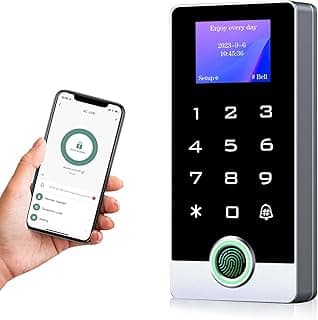 نظام تحكم في الدخول لاسلكي عبر الواي فاي مع شاشة LED وصوت ولوحة مفاتيح للتحكم في باب مستقل ببصمة الإصبع وكلمة مرور قارئ بطاقة EM بنظام WG26/34 مصنوع من المعدن الكامل ومقاوم للعوامل الجوية